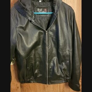 Womens Black Leather Jacket Size S